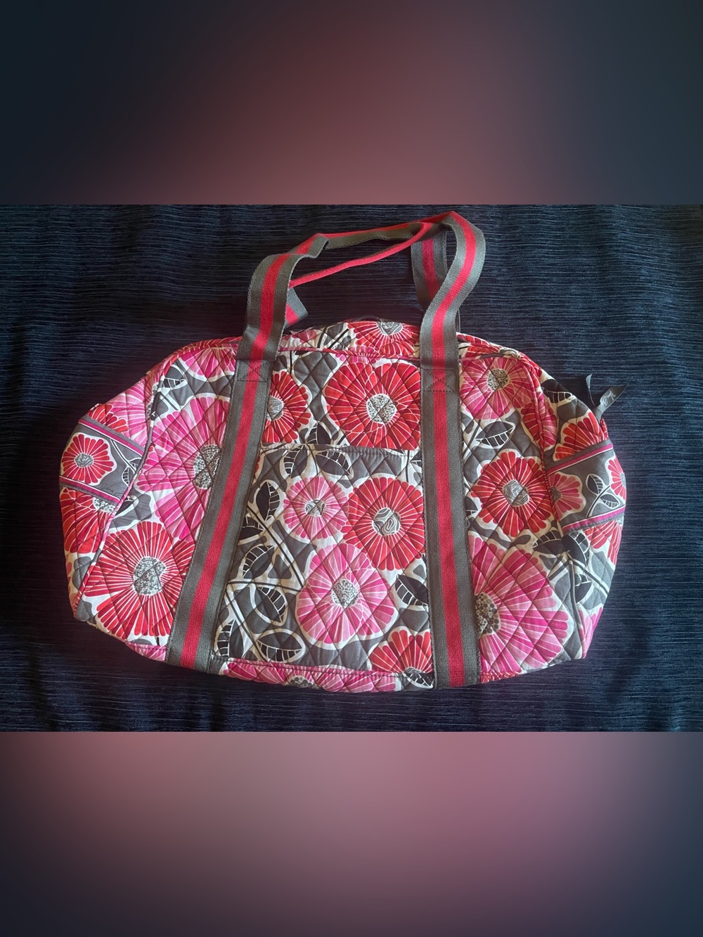 Vera Bradley Quilted Floral Cherry blossoms duffel bag.